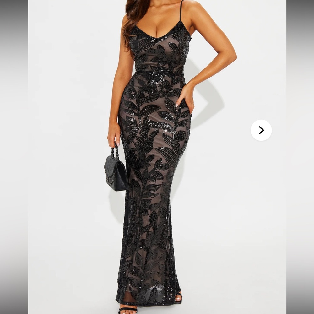 Black sequined dress